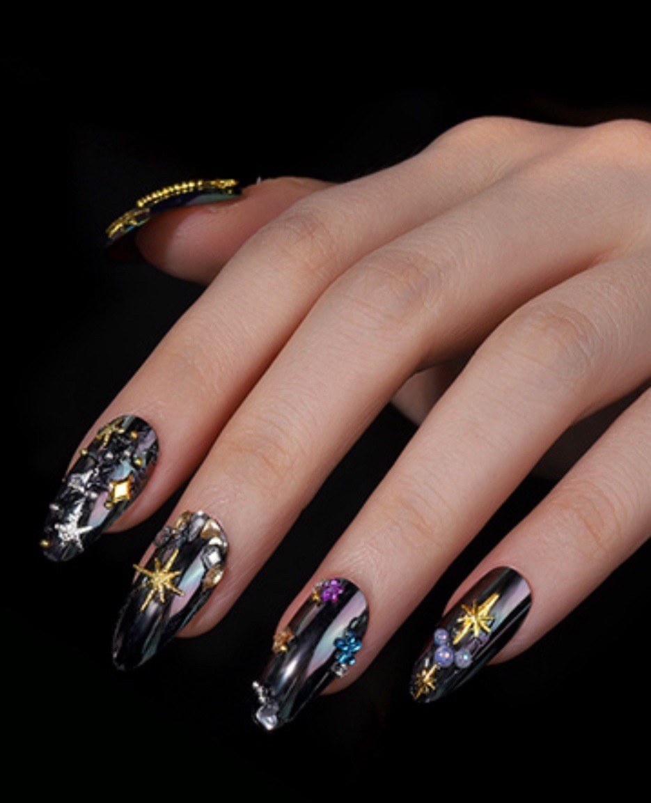 Nail Charms, Nail Rhinestones Kit with 8 Boxes of Nail Gems, 3D Charms for Nails