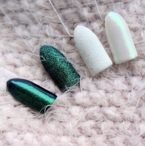 MERMAID EFFECT Nails Art Glitter Powder Magic Dust Glimmer Emerald Iridescent UK