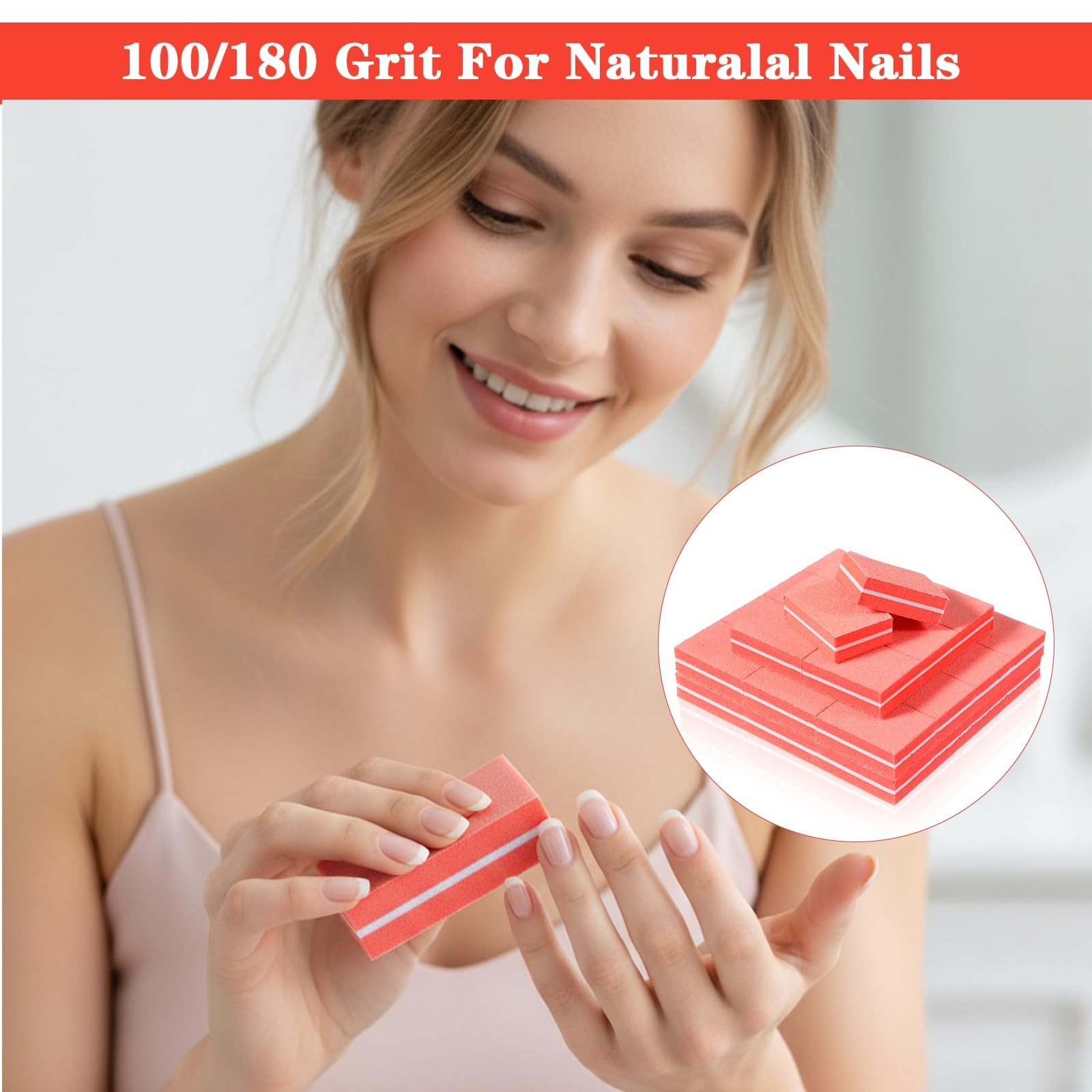 600 Mini Nail Buffer Blocks 80/100 Grit – Professional Salon Nail Files for Acry