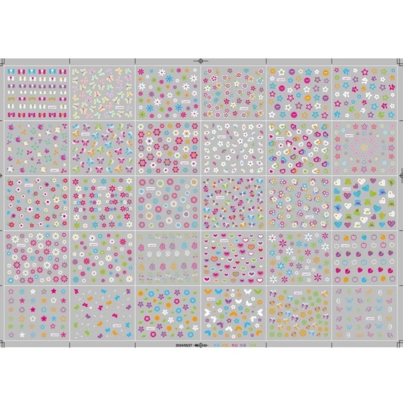 30 Sheets 3D Glow in Dark Nail Stickers Glitter Self-Adhesive Art