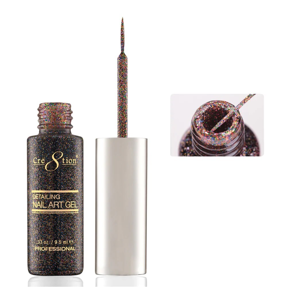Cre8tion Detailing Nail Art Gel .33 Oz – #46 Colorful Glitter