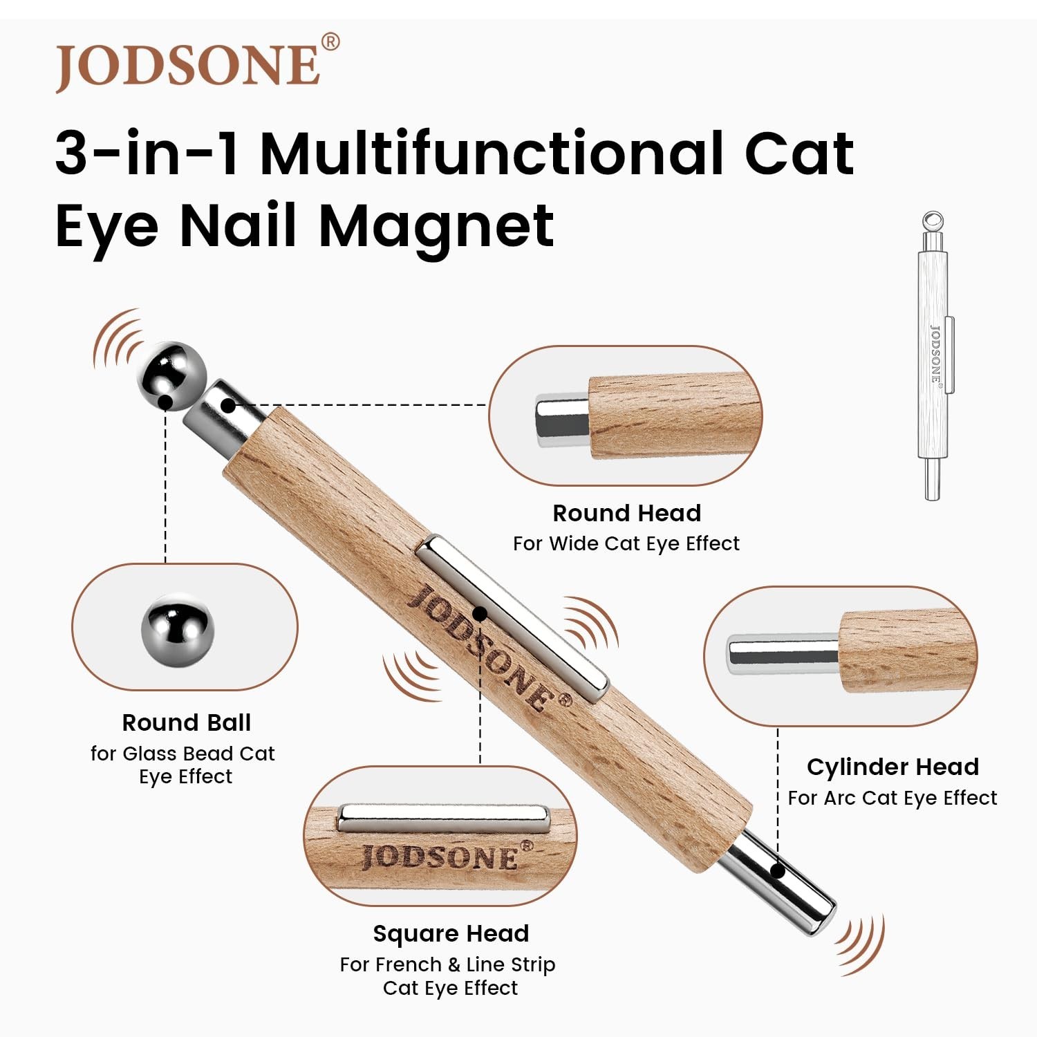 3-in-1 Cat Eye Magnet for Nails, Cylindrical & Square Magnets Nail Art Pens,M…