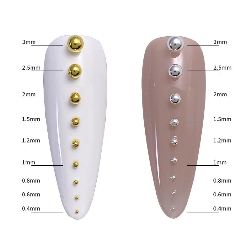 Gold Caviar Beads Alloy Mini Nail Beads Nail Art Charm Cute Nail Decorations …