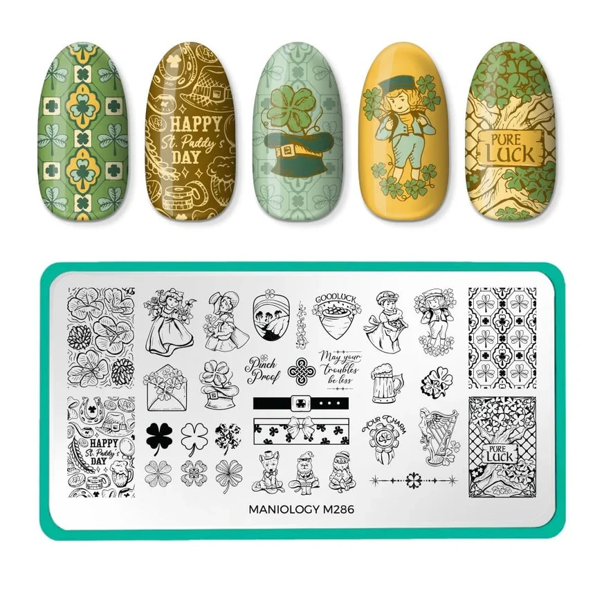 Maniology Nail Stamping Plate M286 St Patrick’s Day – New