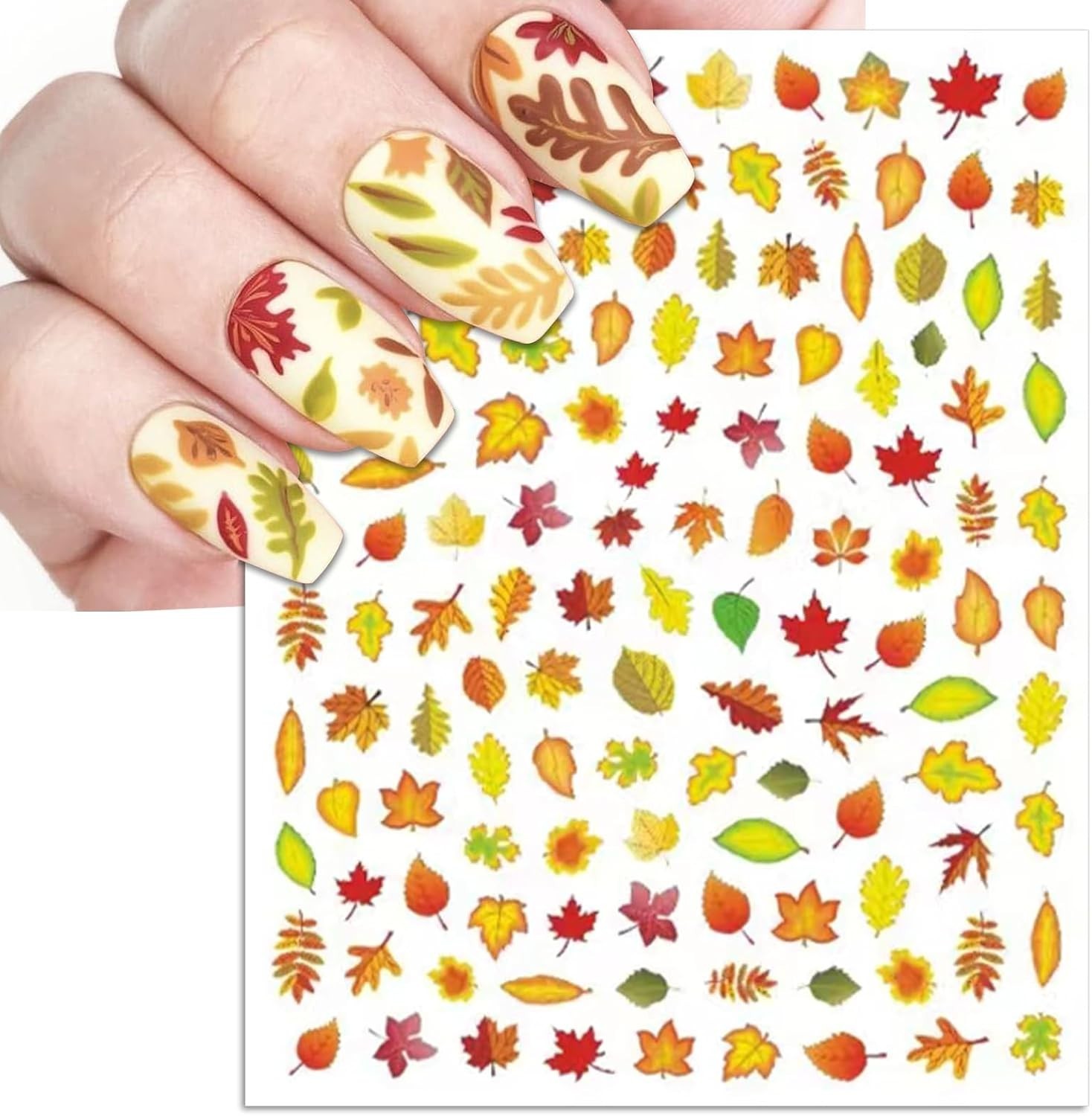 Fall Nail Art Stickers, Thanksgiving Day Turkey Nail Decals, 3D Self-Adhesive…