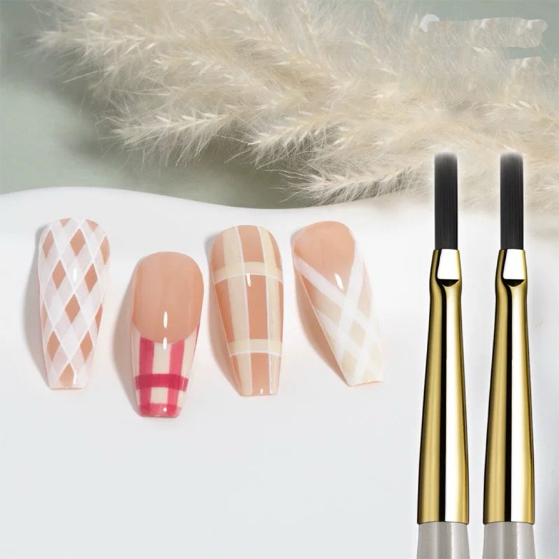 1/2PCS French Plaid Nail Art Brushes Set Line Grid Pattern Drawing Pen