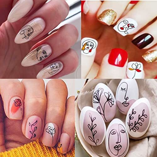12 Sheets Abstract Nail Art Stickers, Graffiti Graffiti & Minimalist, 12Sheets