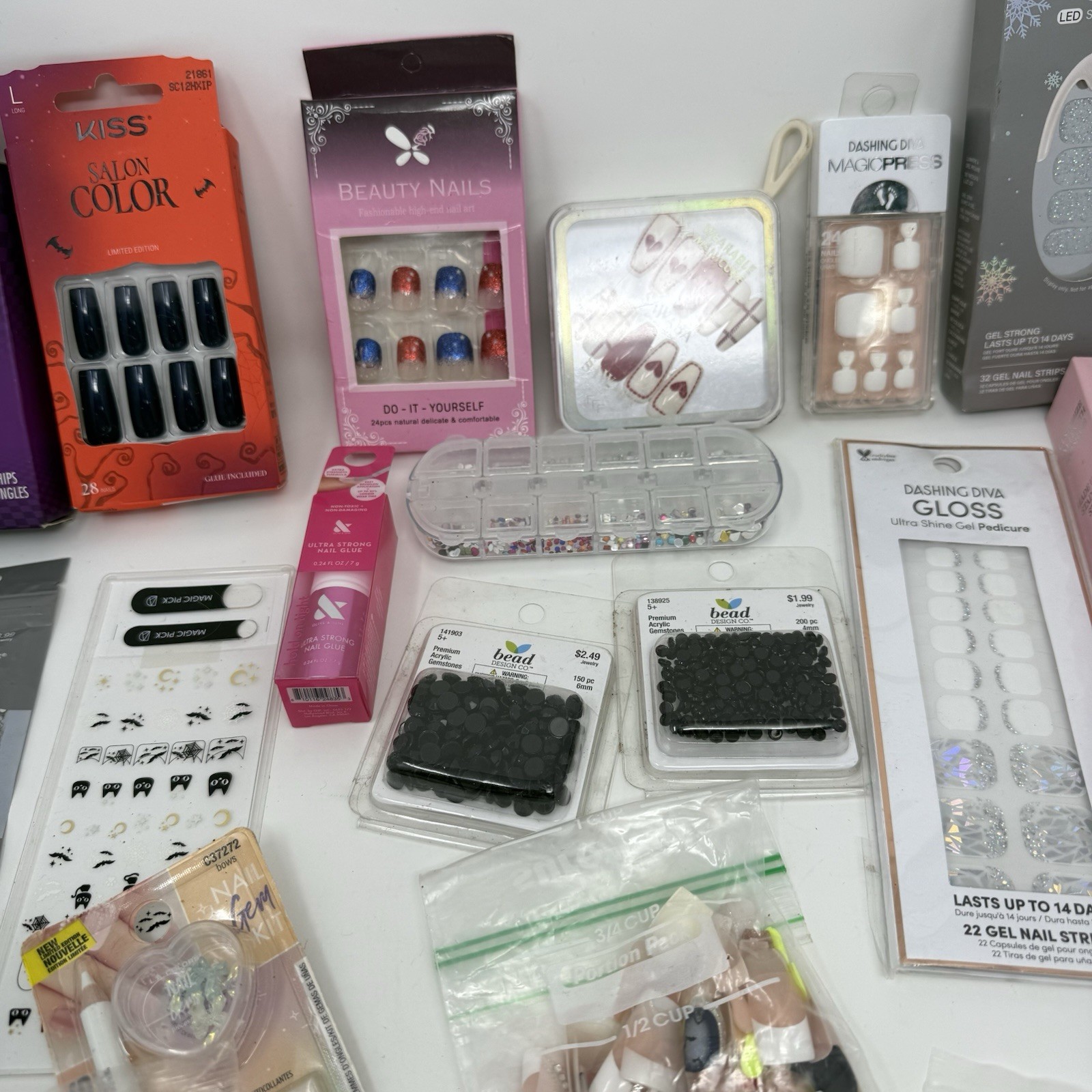 MIXED LOT OF NAIL ART ACCENTS STRIPS STICKERS