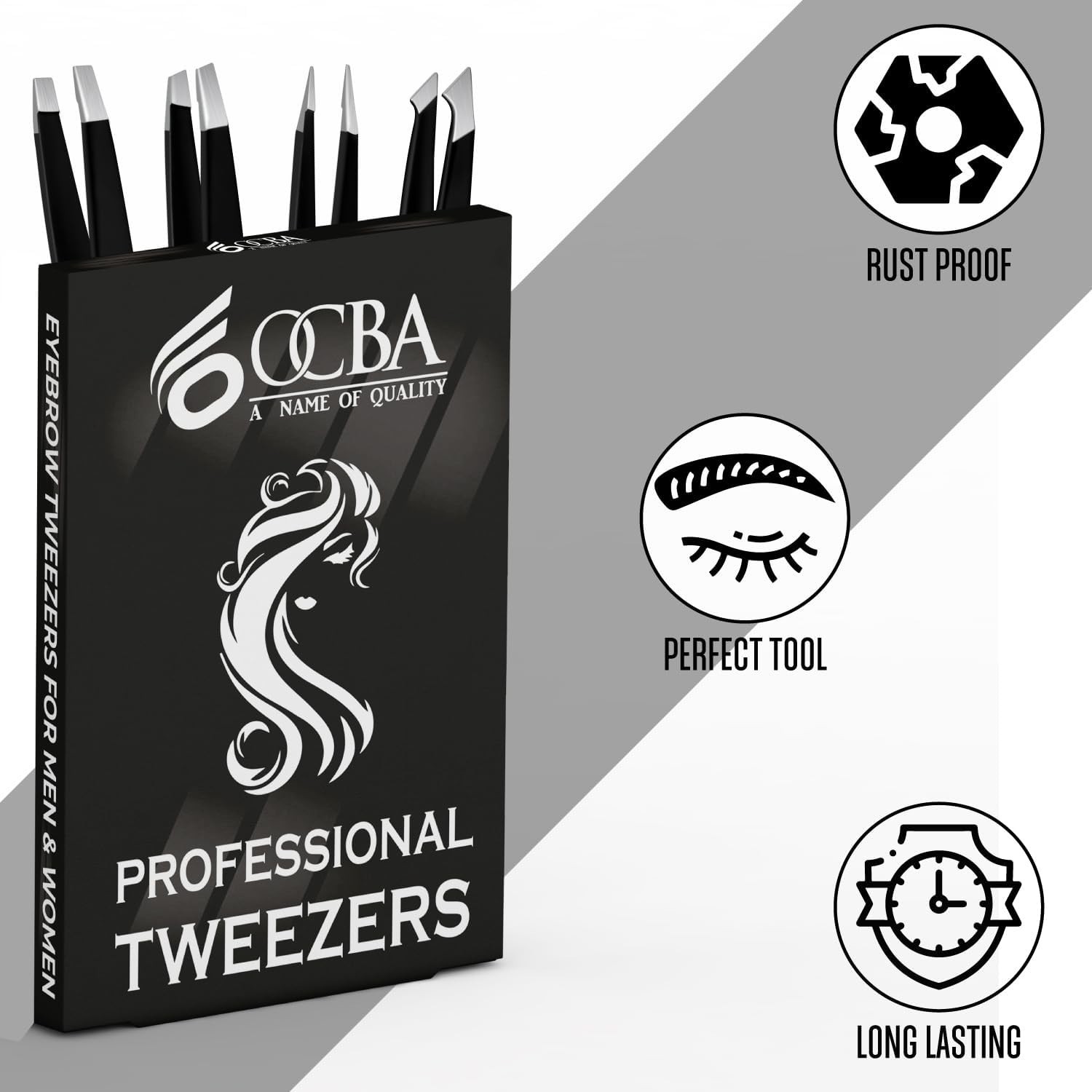 4 Tweezers for Facial Hair Women & Men- Grooming of Eyebrows-Ear Nose Ingrown…