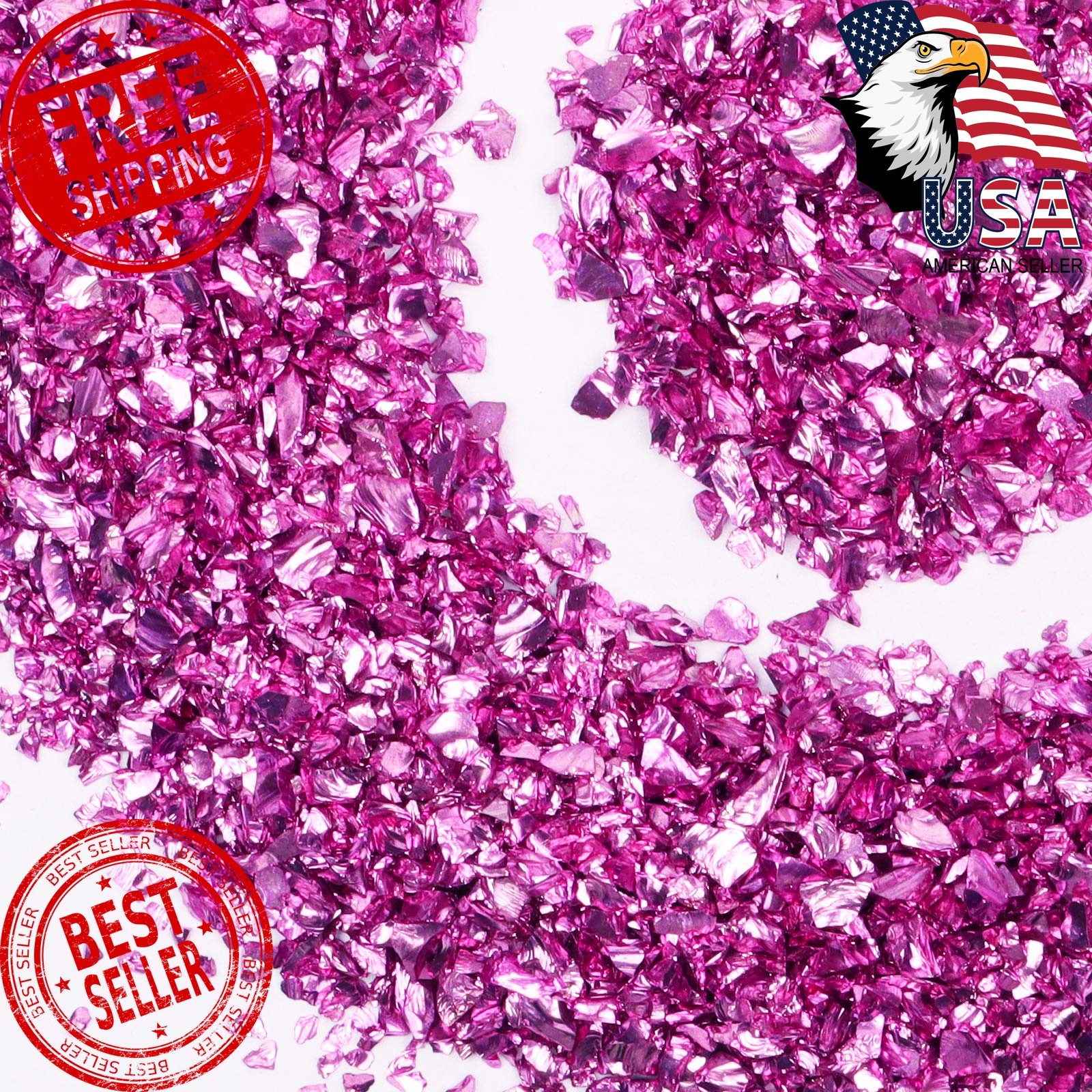 Crushed Glass Craft Glitter for Resin, Irregular Metallic Crystal Chips Sprin…