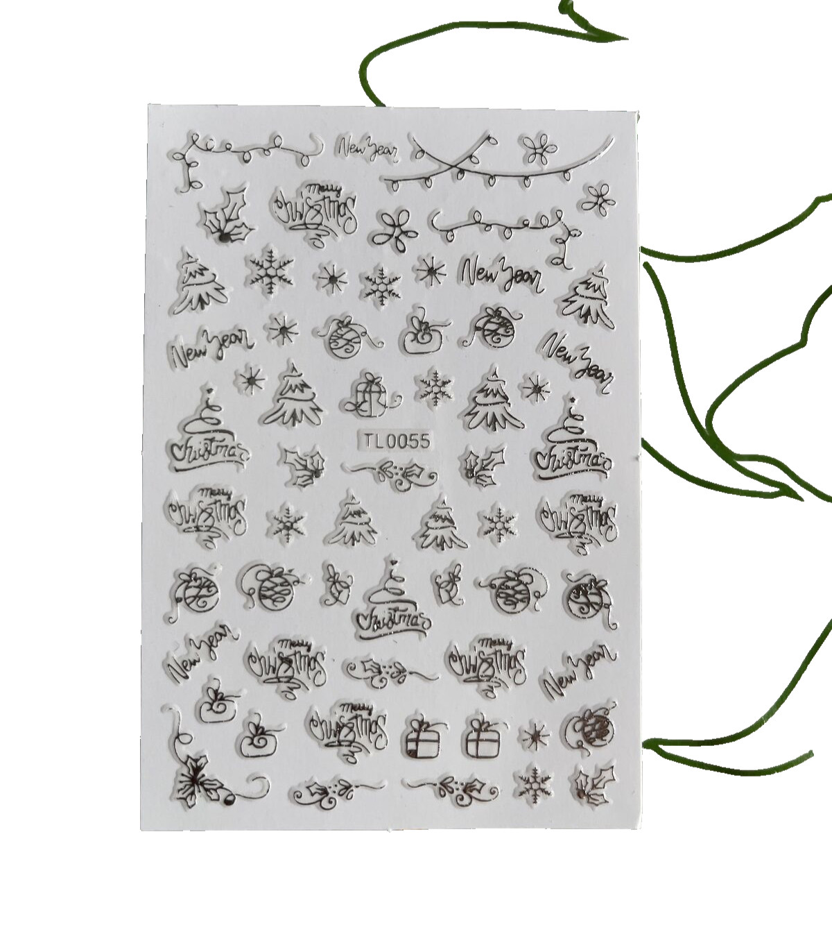 Christmas Nail Stickers TL0055 Silver