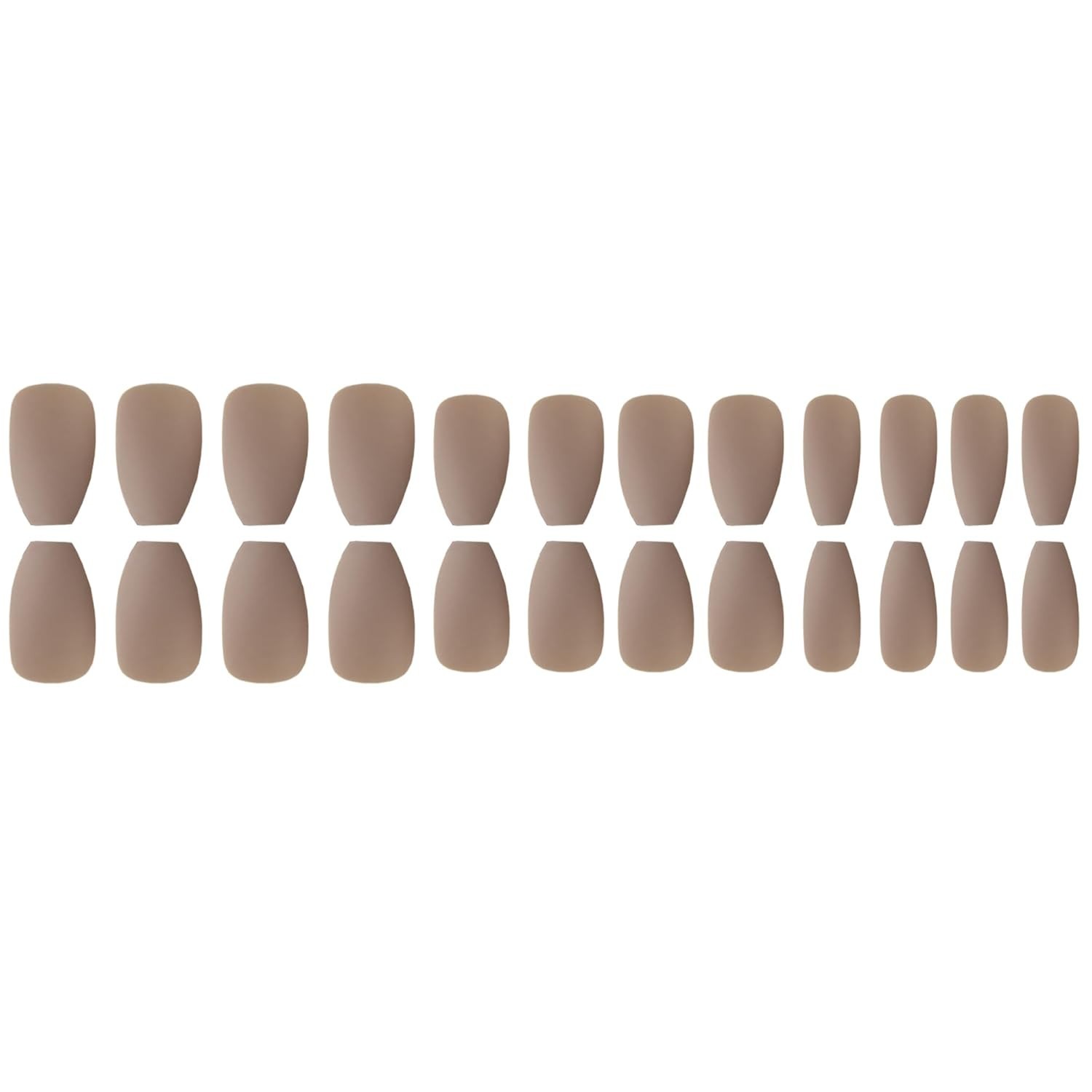 Secret Lives Reusable Press On Nails Matte Brown 24 Pieces Fake Nails Artificial