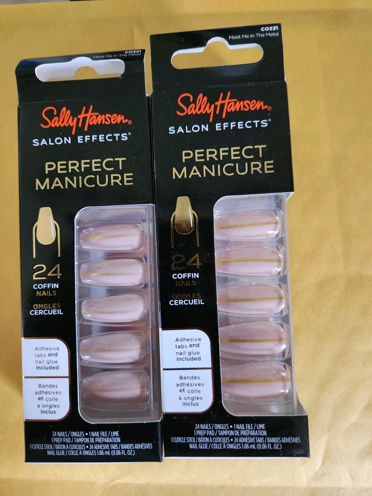 Sally Hansen Nails Meet Me In The Metal Salon Effects Manicure Coffin Lot Of 2