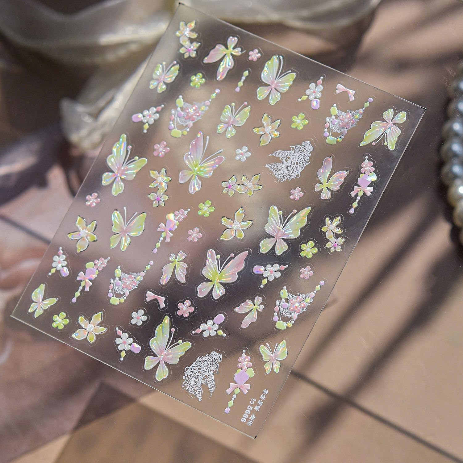 CnSybaris Holographic Butterfly Nail Art Stickers 5D