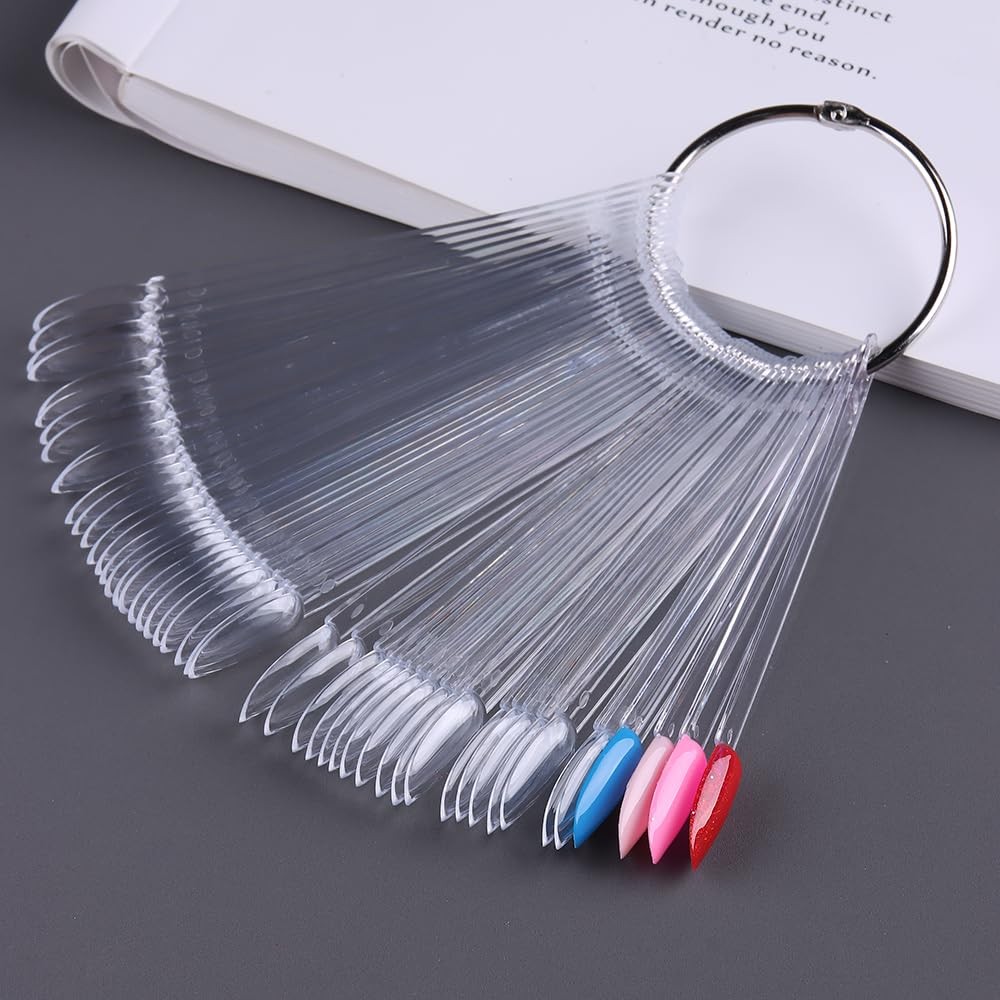 Clear Oval Shaped Gel Polish Acrylic Nail Swatch Sticks for Nail Art Nail Polish