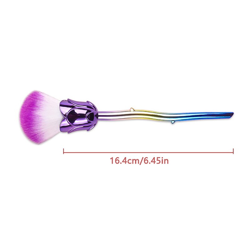 Plastic Handle Nail Dust Clean Cleaning Brush Rose Makeup Brush Manicure Tool