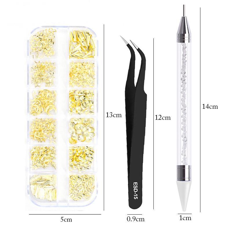 3Pcs/Set Nail Art Rhinestones 3D Crystal DIY Glitter Rivet Gem Decorations Suppl