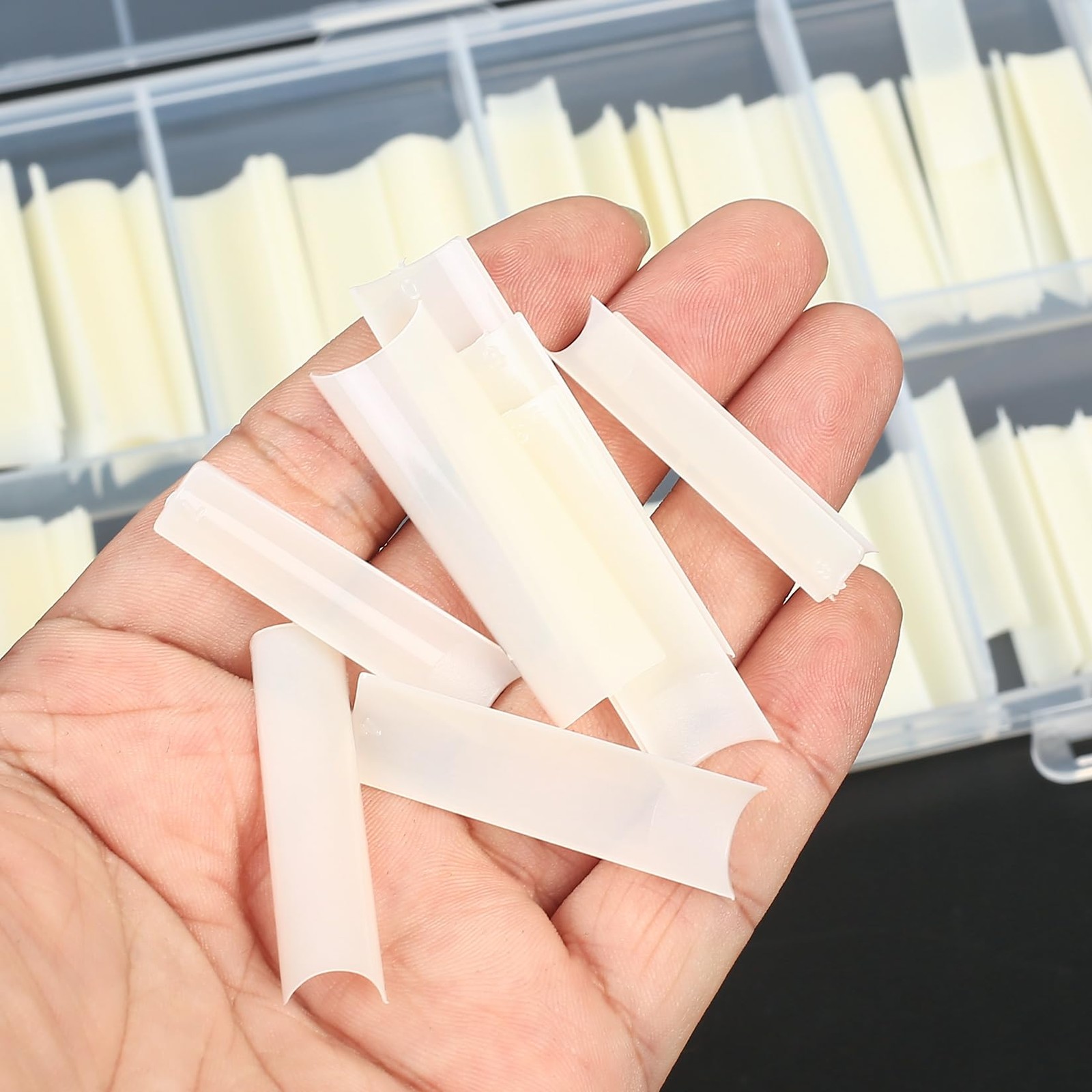 KOXXIAMOQ 240 Pcs Square Nail Tips, natural Extra Long No C Curve XXL Tapered