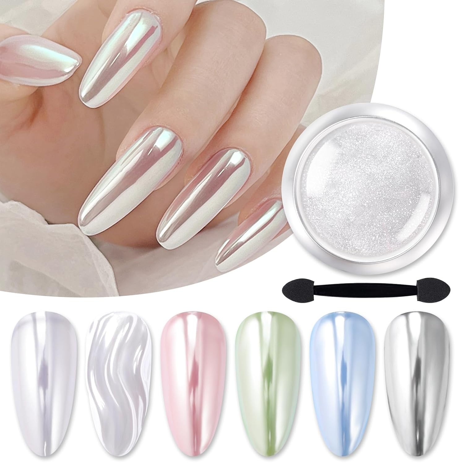 Ultra-Fine Silver Chrome Nail Glitter: Easy Application for Salon-Quality Nails