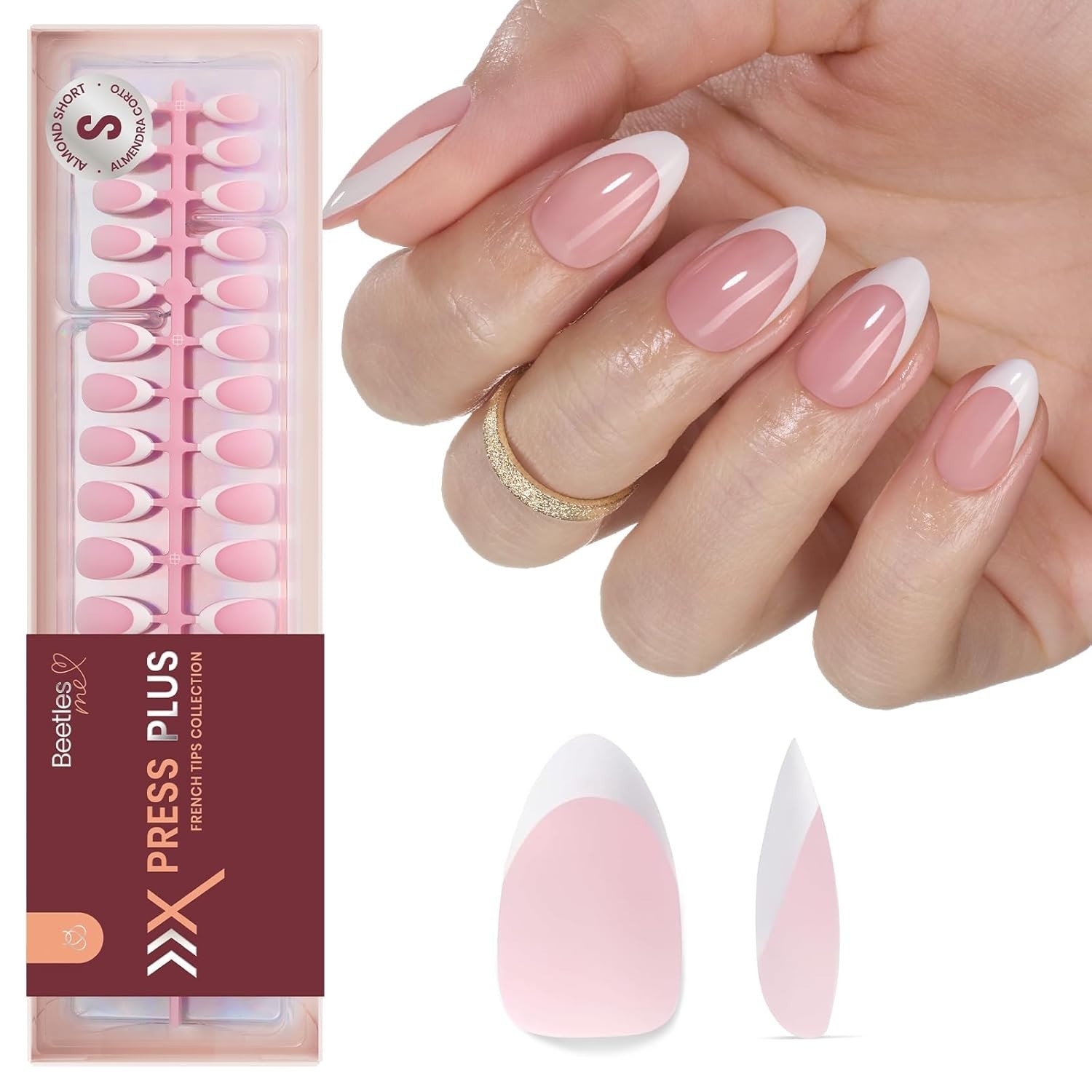 Salon Quality 224 Pcs Pink French Tip Fake Nails – Soft Gel for Every Occasion