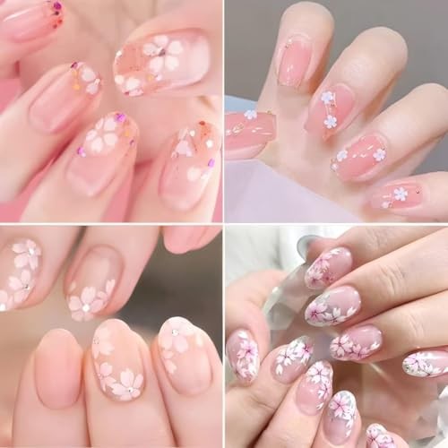 5000Pcs Flower Nail Stickers 3D Self Adhesive Pink Daisy Self Colourful Flower