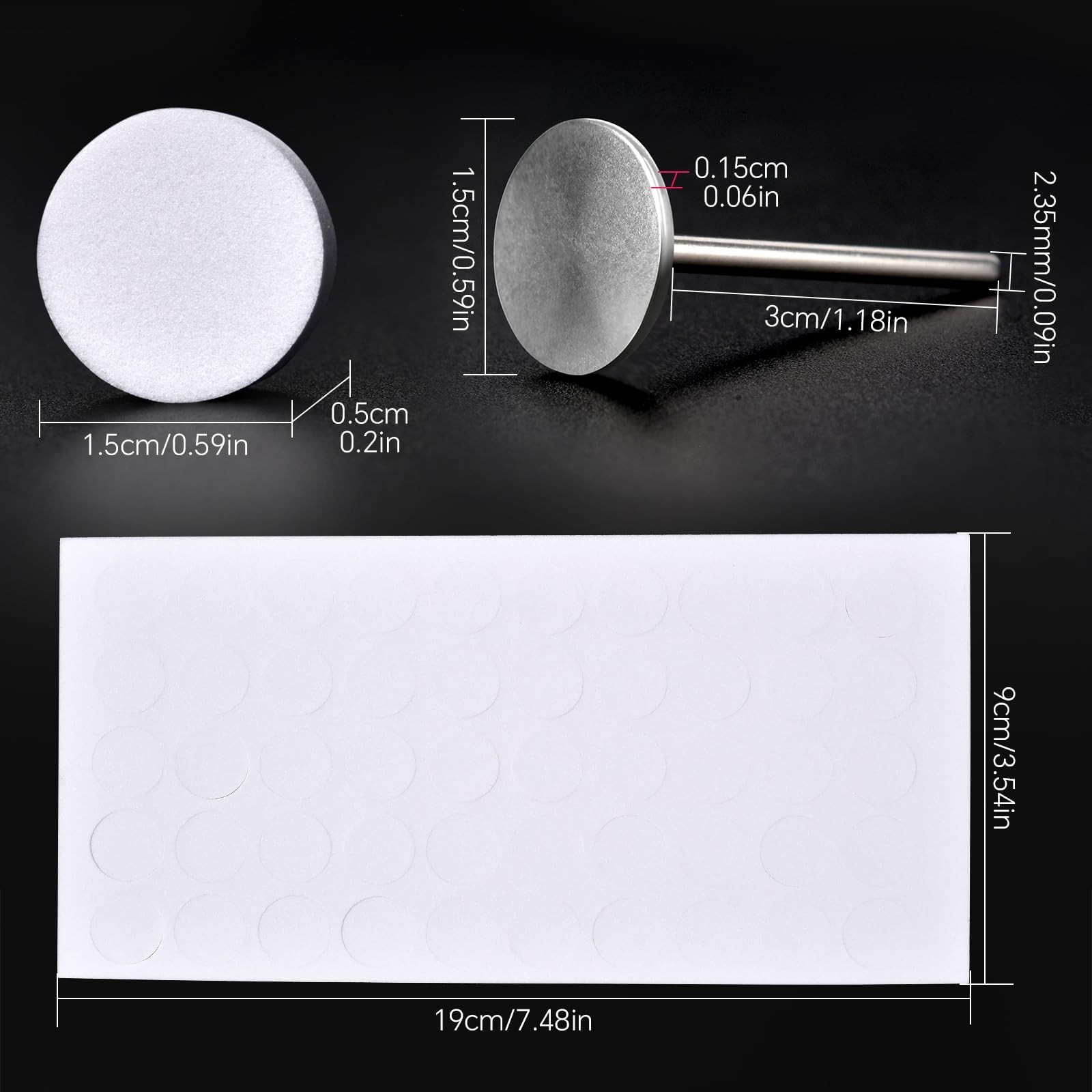 KADS 100Pcs Nail Nail Buffing Self-Adhesive Replaceable Sandpaper Polishing F…