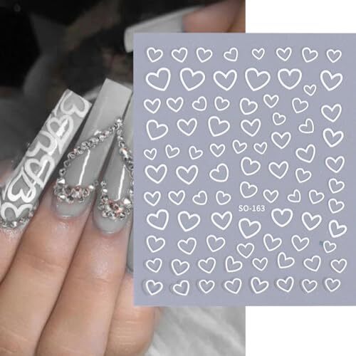 Heart Nail Art Stickers Valentine’s Day Nail Decals 8PCS Empty valentine style3