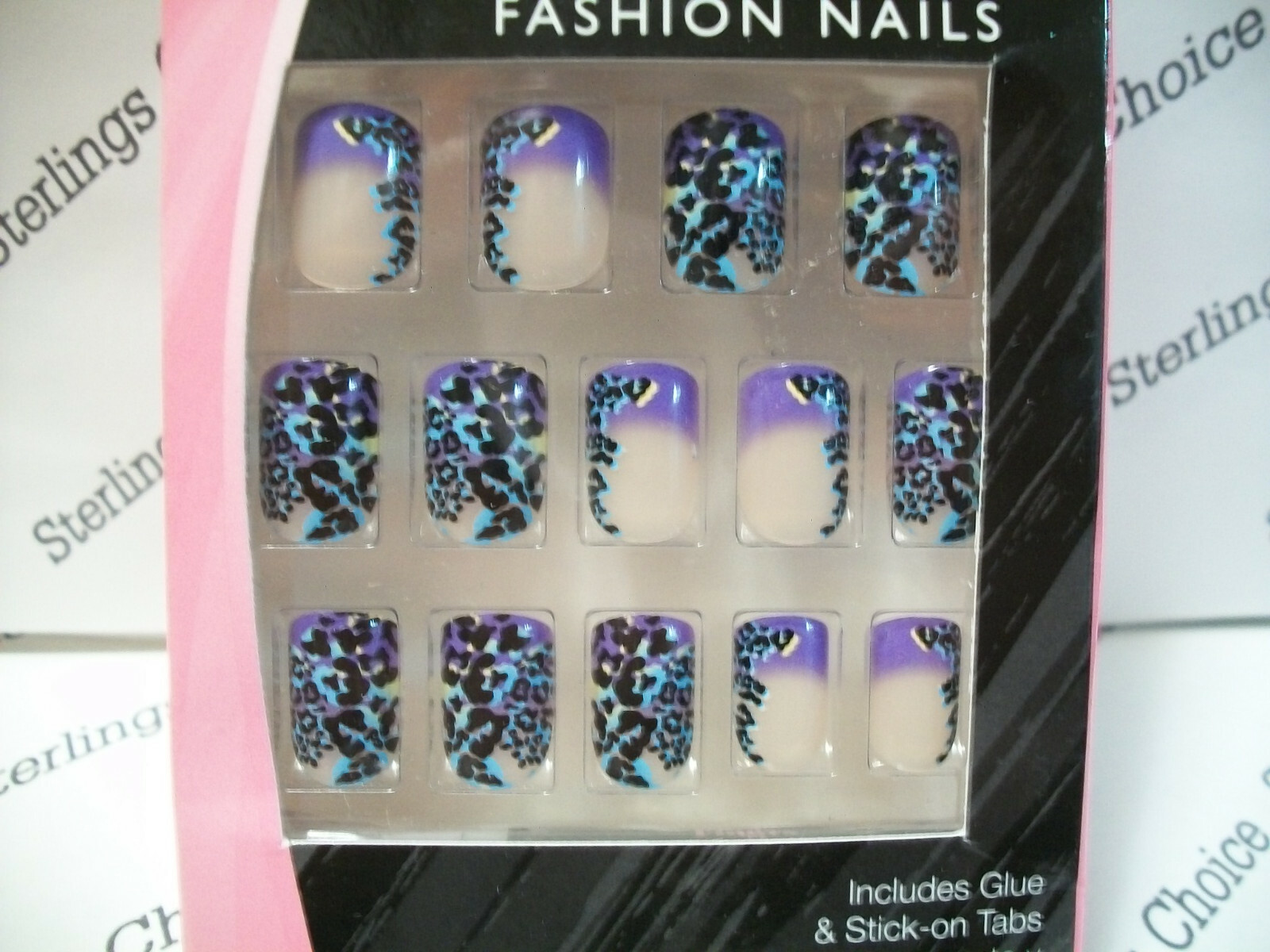 Fing’rs Edge Fashion Nails #31112 Purple Tips with Design