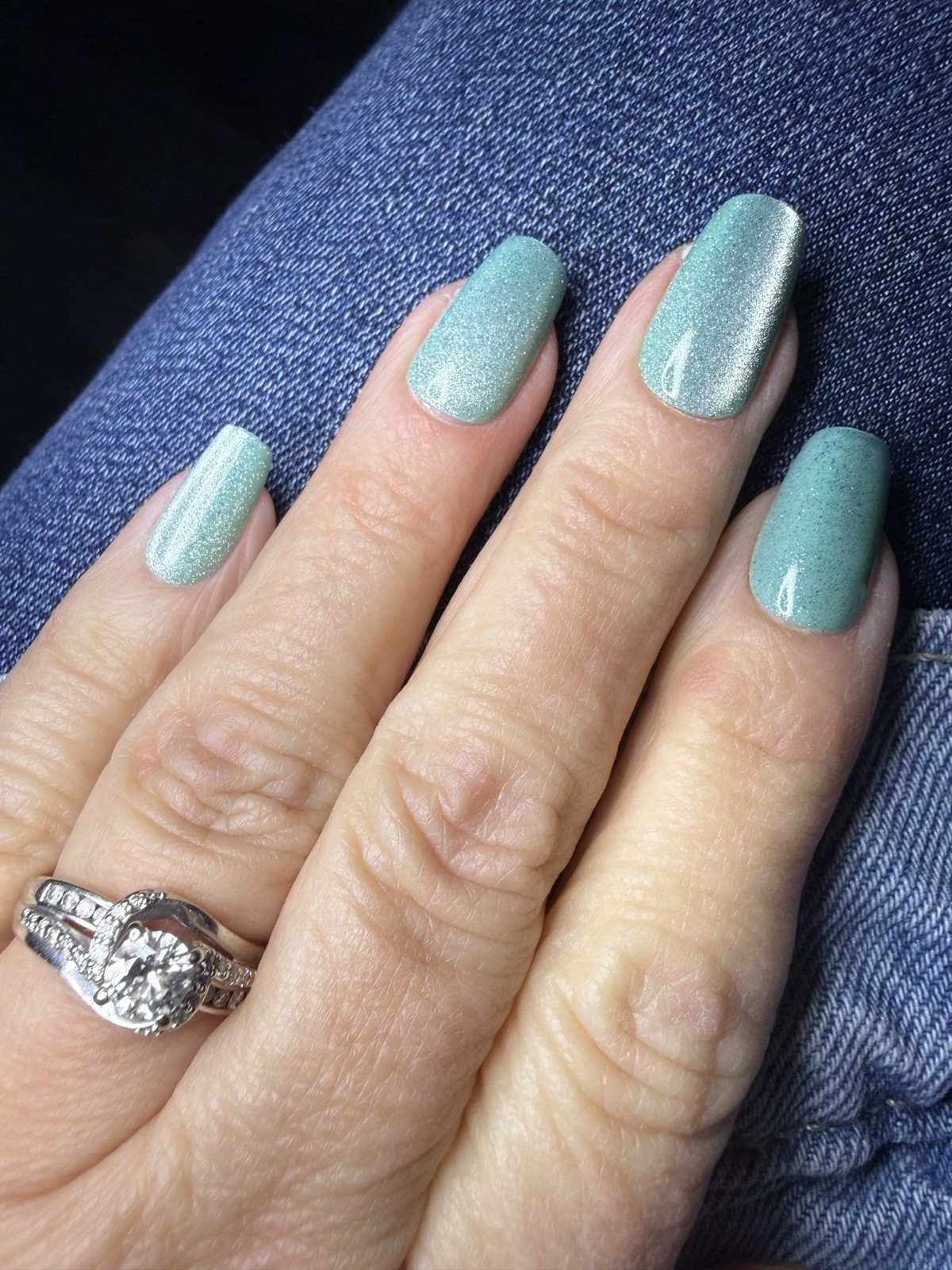 Red Aspen Press-On Nails A Sprinkle of Stardust Susmita Medium Coffin Cat Eye