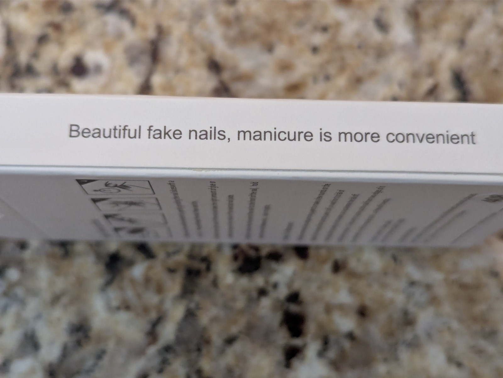Press On Nails One Minute Nail Tip #408 Almond Brown Blue Tip Wing Design 24ct