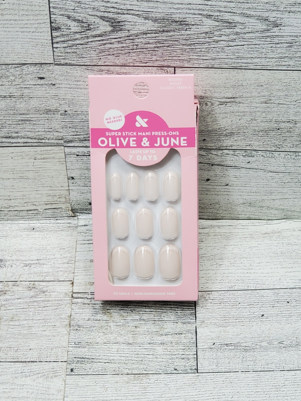 Olive & June Super Stick Mani Press-Ons French Nails, Short, Round