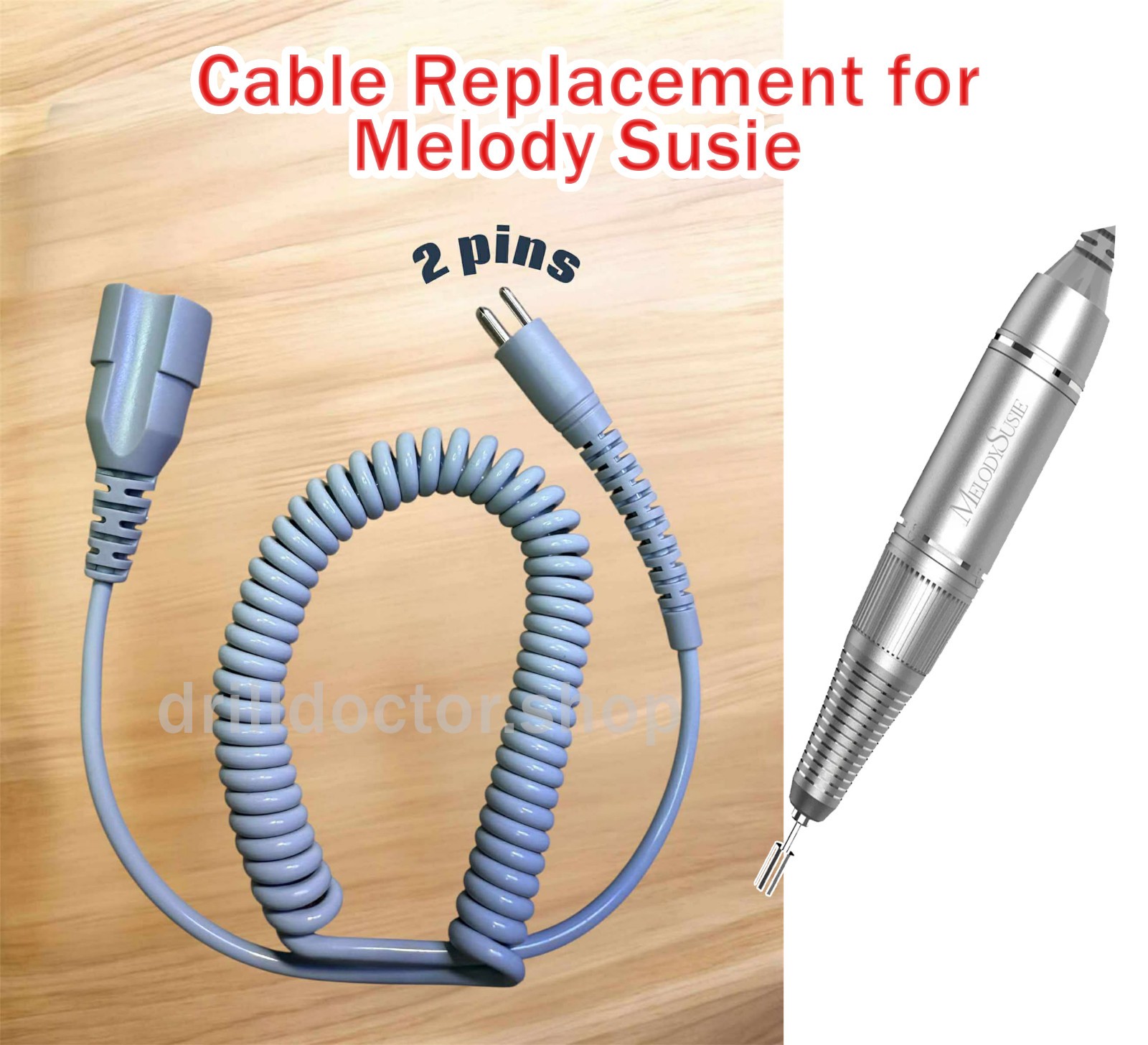 Melody Susie Nails Drill Cable Replacement (2 pin)