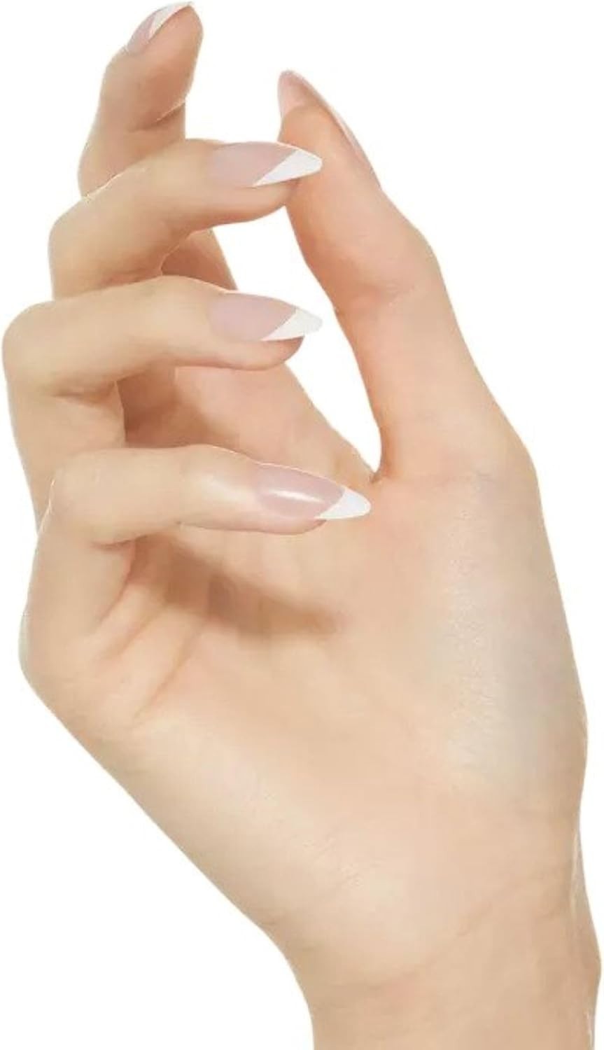 KISS CLASSY 28 pcs PRESS ON NAILS Glossy Almond French Nude Medium #89125 CS04 L