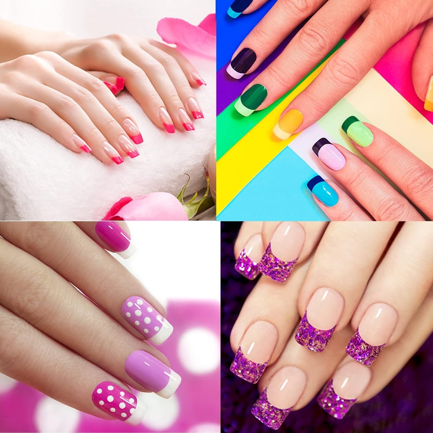 Versatile 36 Sheets of French Tip Nail Stickers – 1368 Glamorous DIY Designs
