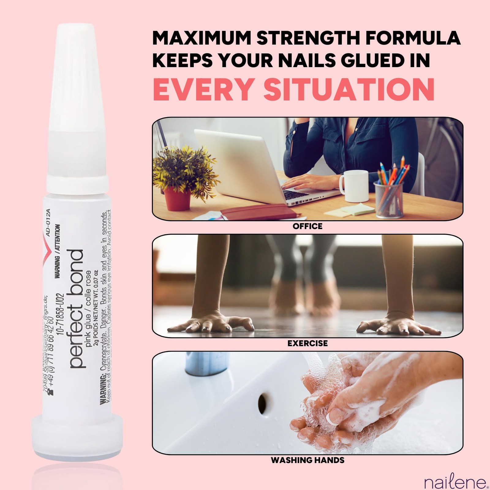 Nailene Perfect Bond Nail Glue, Super Strong, Durable, Easy to Apply Acrylic …