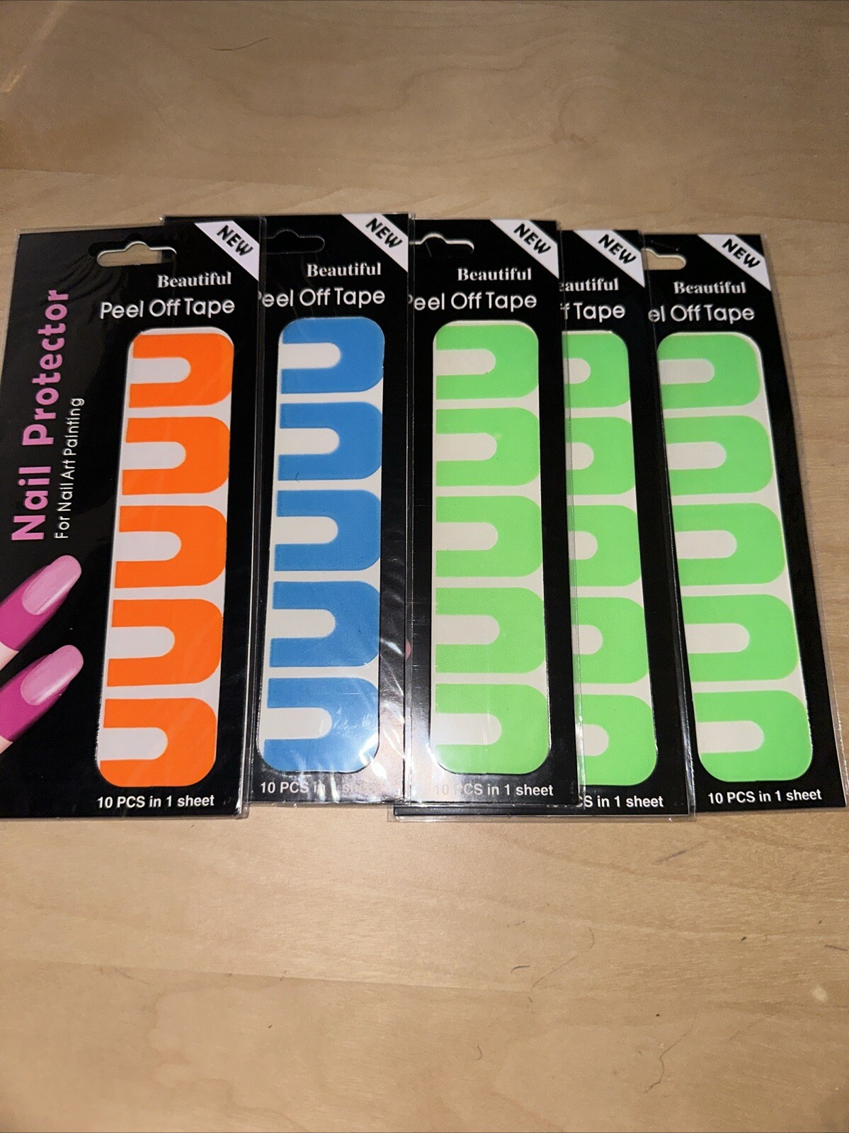 5 Sets – Peel Off Nail Protector Tape – 5 Colors