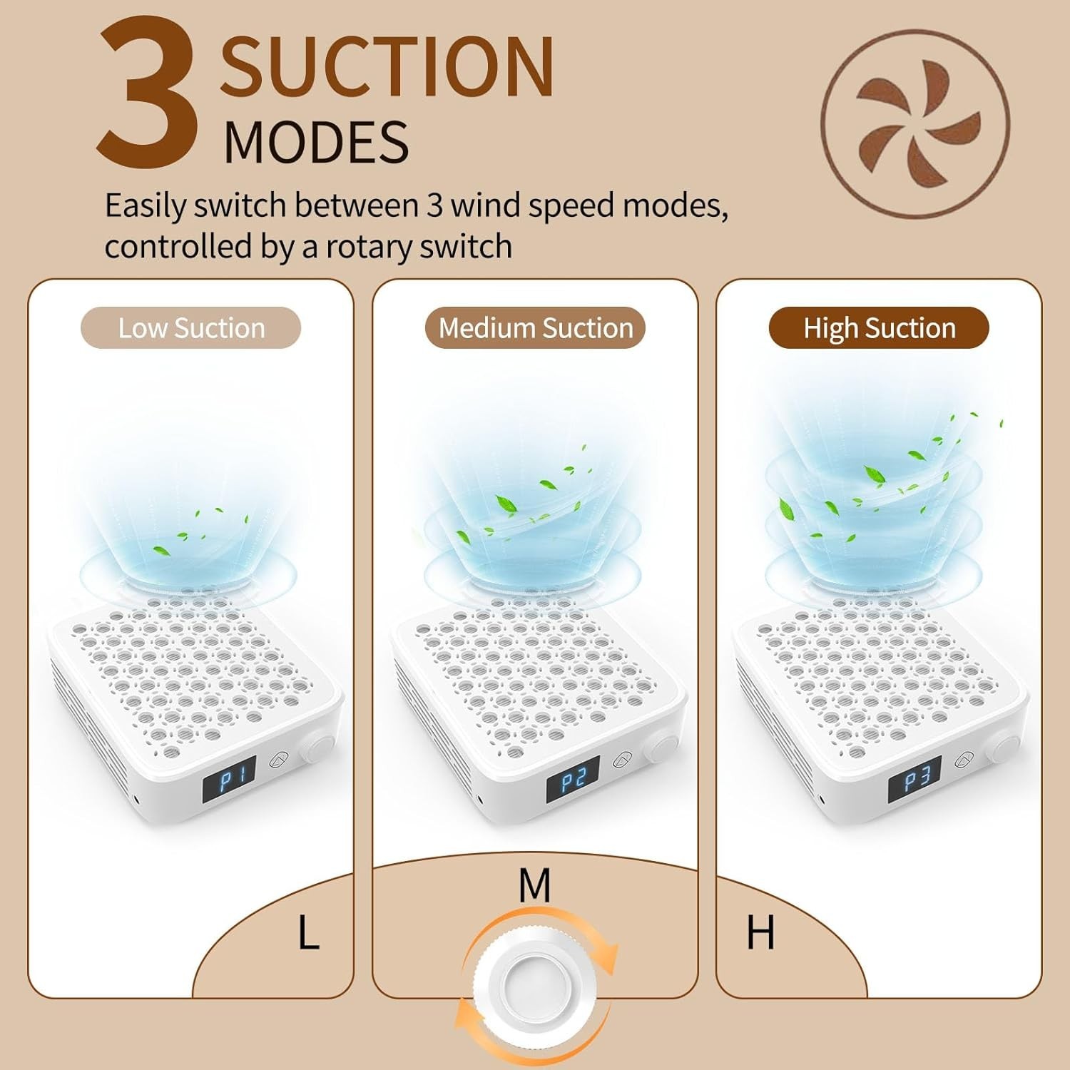 ZIZZON Nail Dust Collector Home or Salon Use White New Boxed