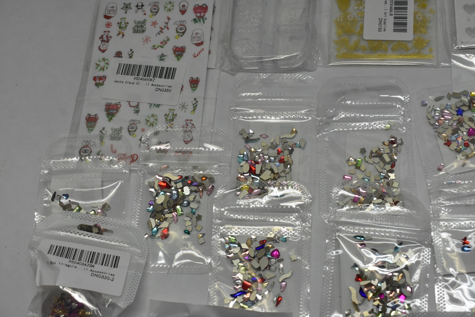 Bulk Lot Nail Art Stickers Decals Accessories Bling Holiday Religious 10 oz
