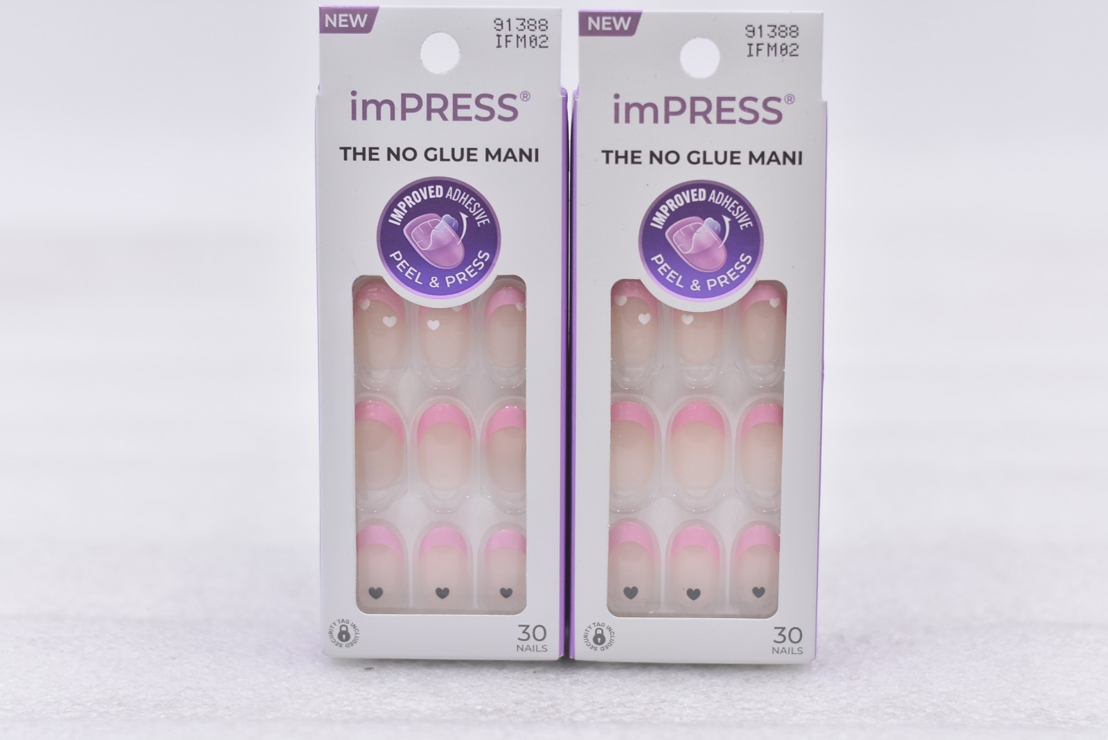 Lot of 2 Kiss Impress IFM02 Ditto Short Nails – 30 Nails