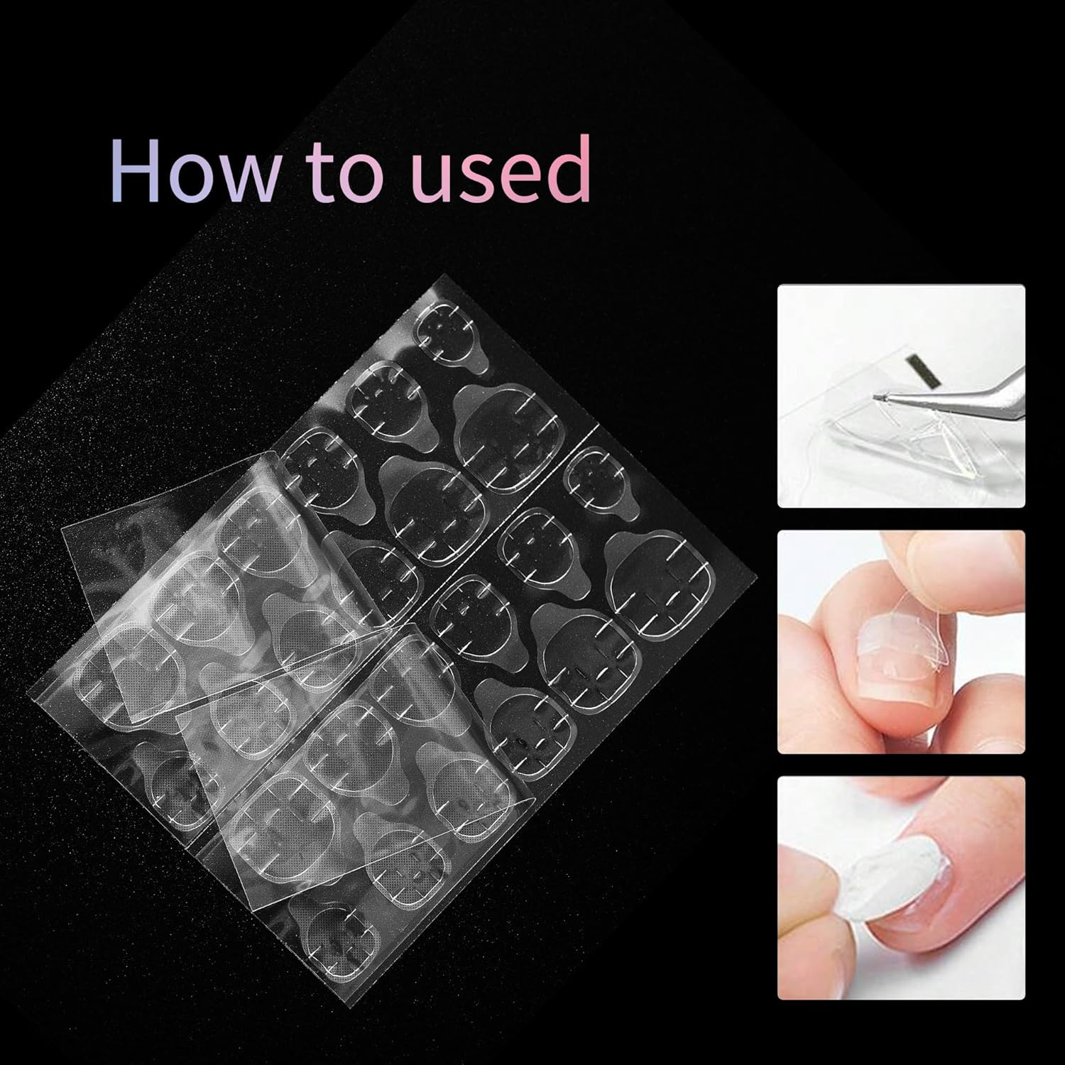 1200 PCS (50 Sheets) Nail Adhesive Tabs Nails Sticky Tabs Waterproof Breathable