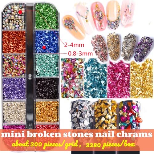 5000 Pieces (5 Boxes) Shiny Colorful Nail Art Rhinestones Nail Stone multicolor