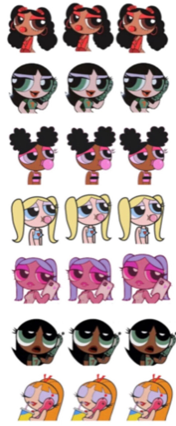 Power Puff Girls Cartoon Nail Decals Water Slide Bratz Nail Art DIY Nail Wrap