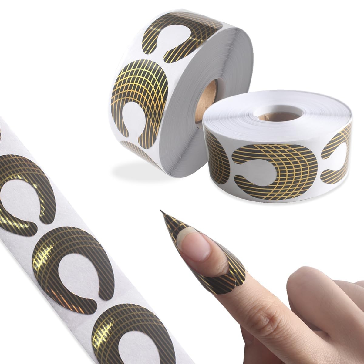 DL-C196 Horseshoe Nail Forms Extension for Acrylic/Gel (500 Per Roll)