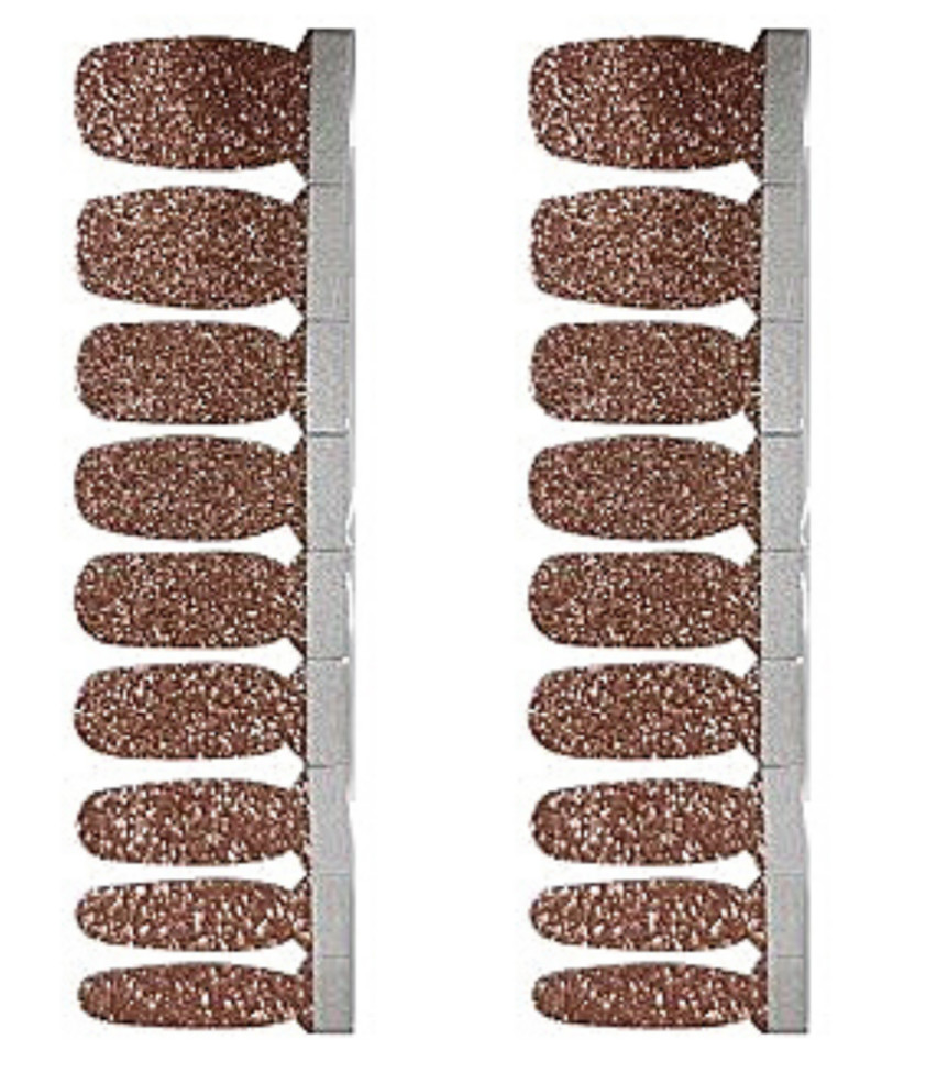 🌟 ✨ 💅 Bronzed color glitter nail wraps/real nail polish strips street art