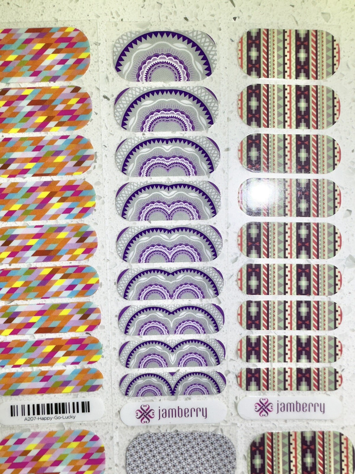 Jamberry Nail Polish Wraps Half Sheets Holographic Sparkle Aztec Mixed Of Lot 11