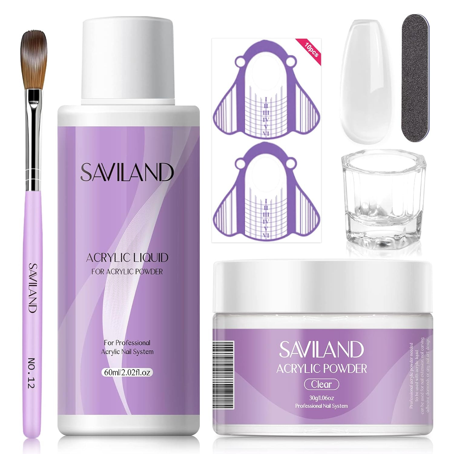 Acrylic Nail Kit – 30G Clear Acrylic Powder & 60Ml Acrylic Liquid Set