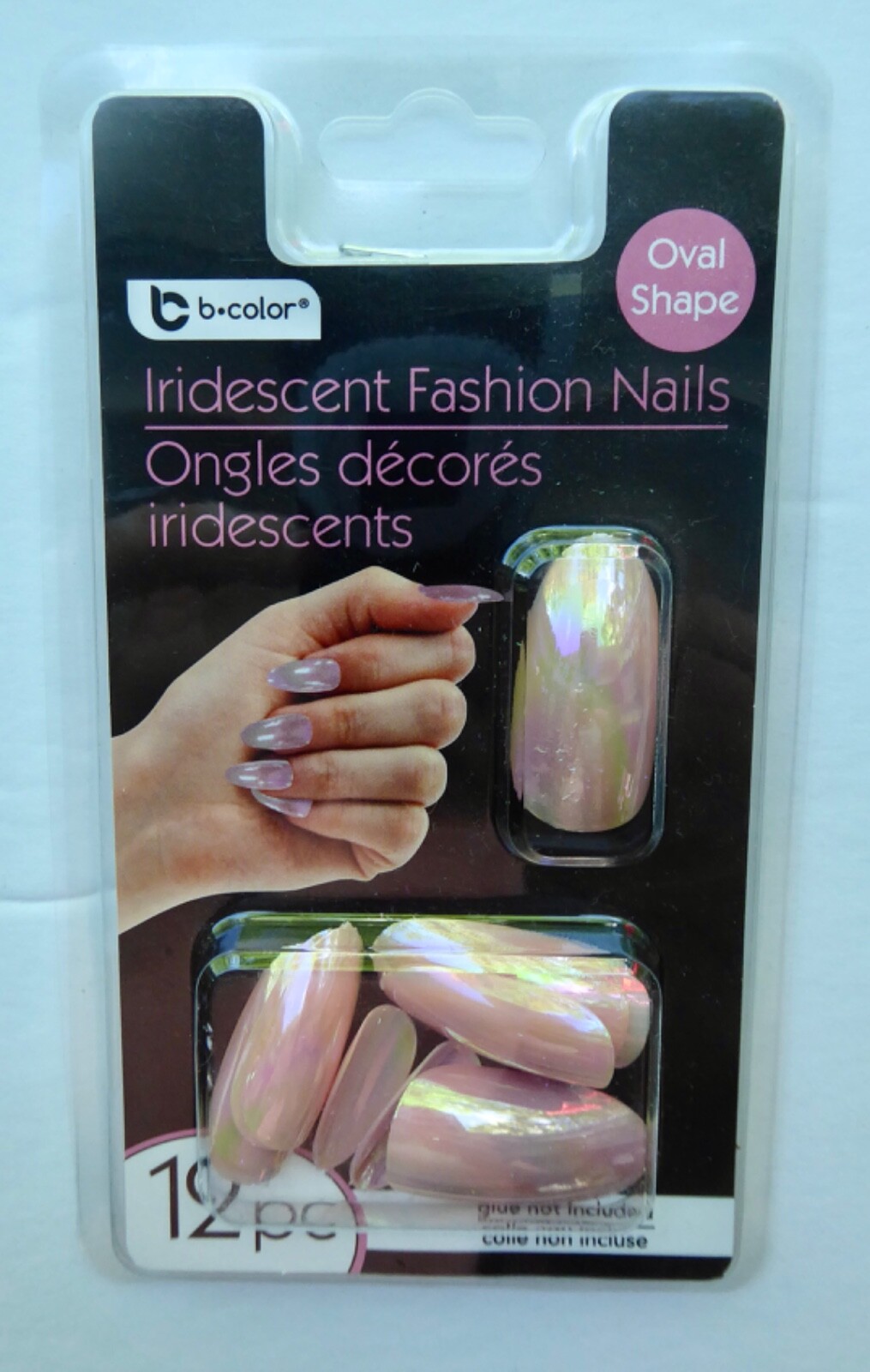b•color Iridescent Fashion Press-On Nails 12 pcs~~2 (Two) Packages Oval Shape