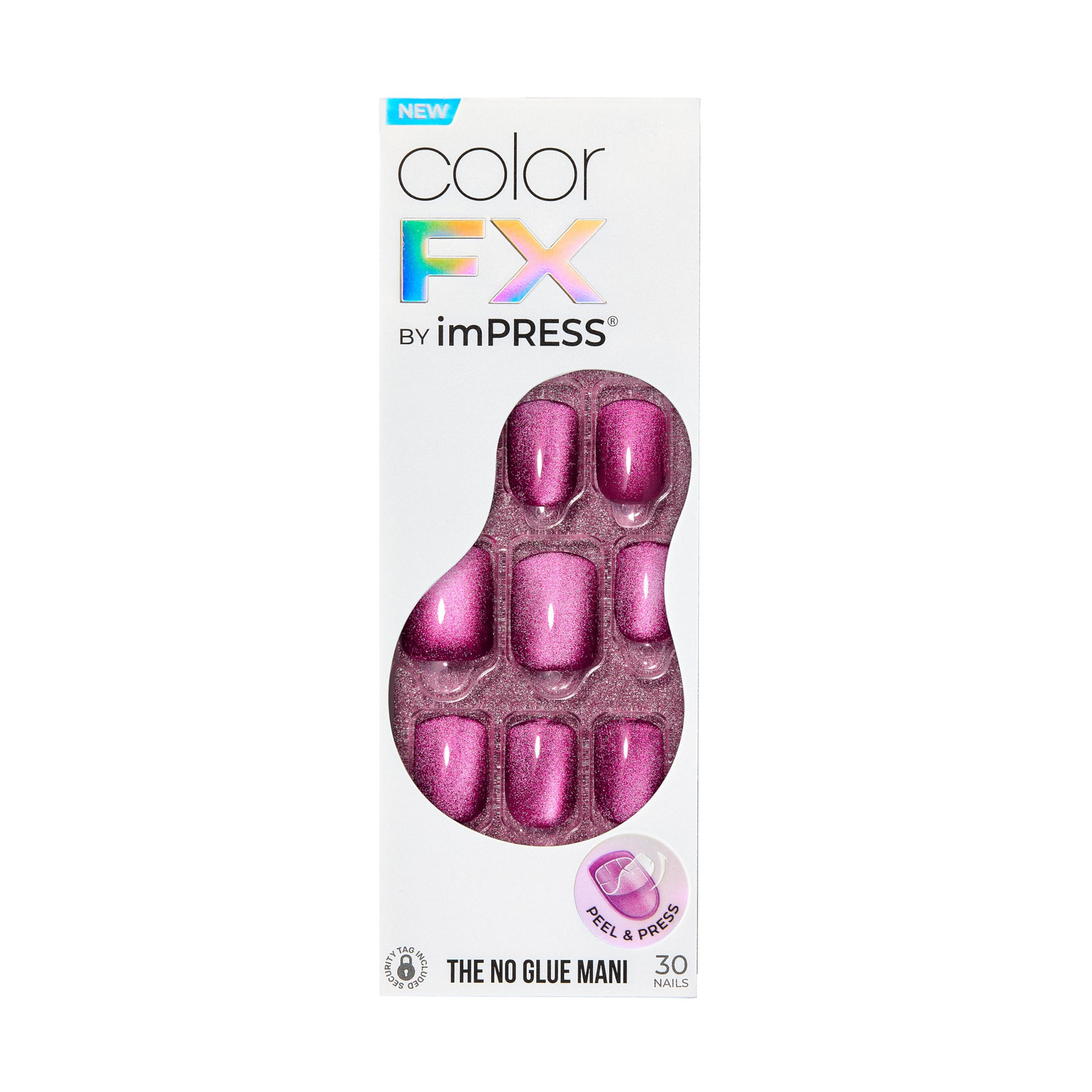 ColorFX by imPRESS Dark Pink Press On Nails 33 Fl Oz No Glue Manicure Kit