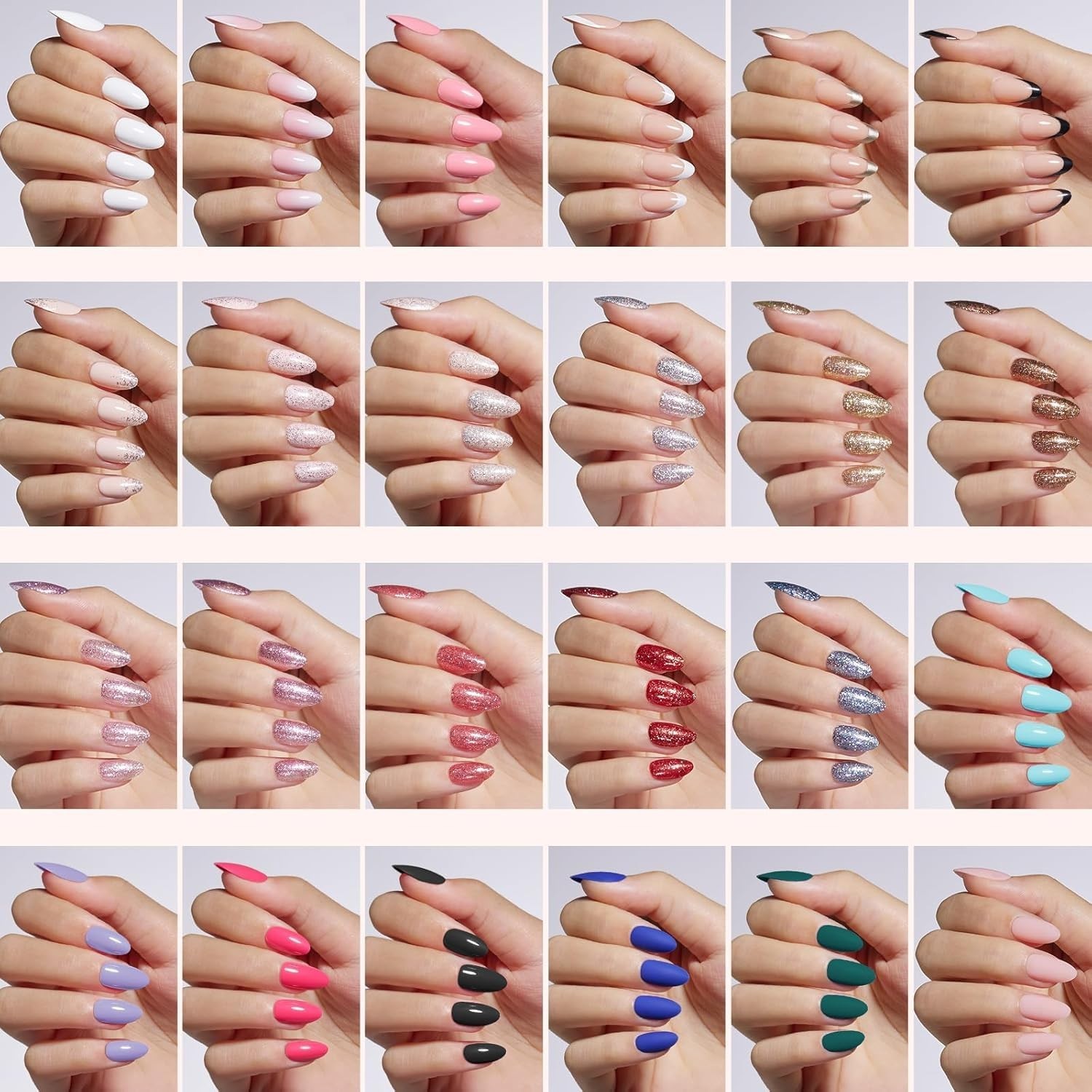 Beetles 720Pc Press on Nails Kit: 24 Colors, Short Almond, Glossy & Matte Styles