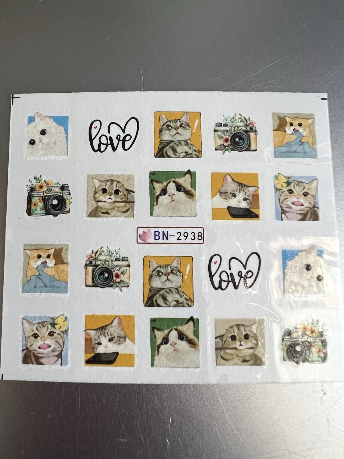 Cute Cat Nail Stickers Lovely Cat Nail Art 12 Pieces